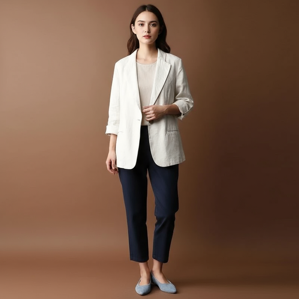 Alena | Linen Blazer – Elegante, Lässige Passform für Damen