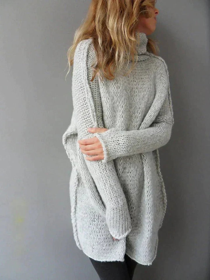 Charlotte | Grobstrick Longpullover – lässiger Oversized Turtleneck für Damen