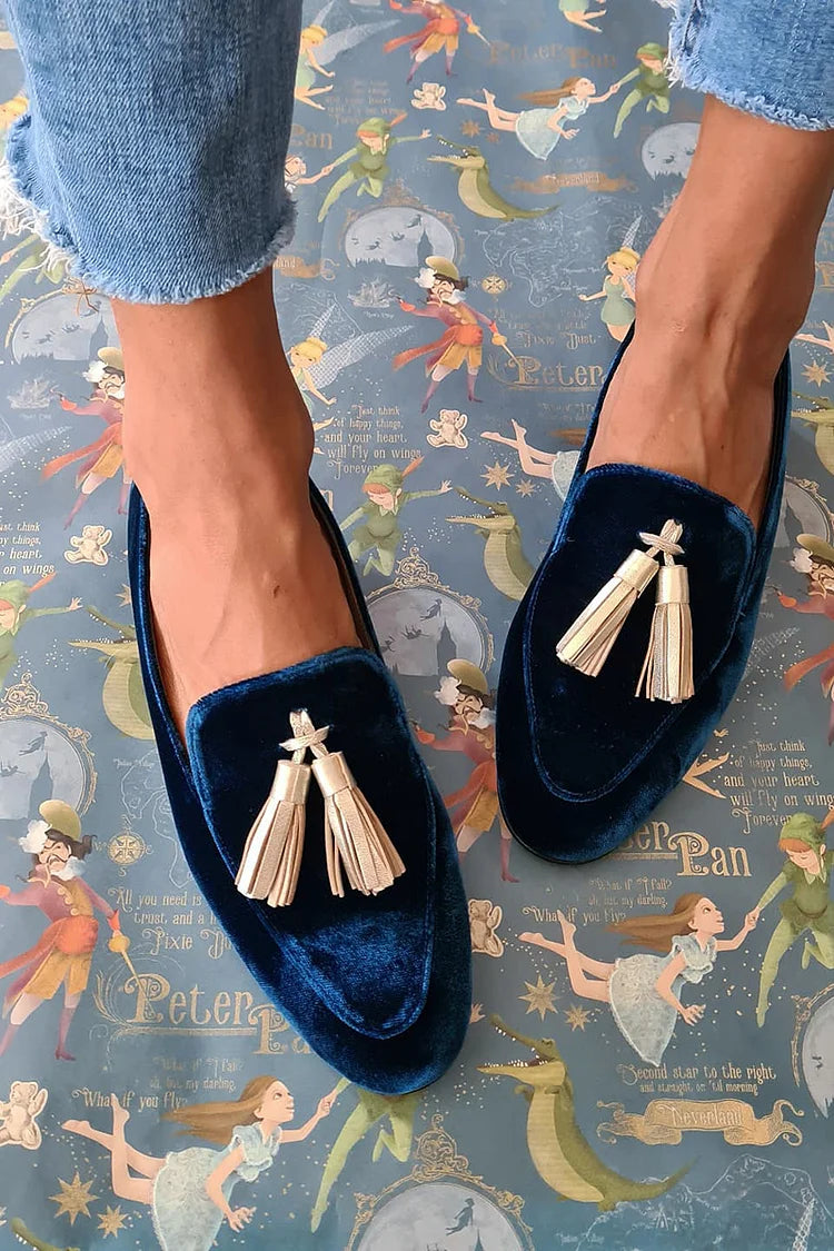 Lydia | Elegante spitz zulaufende Loafer mit Quasten-Detail