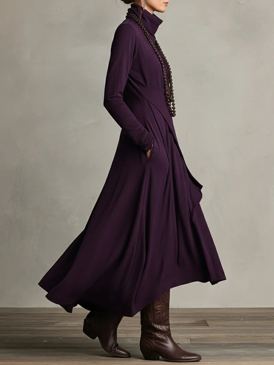 Georgia | Modernes Kleid mit langen Ärmeln und asymmetrischem Saum