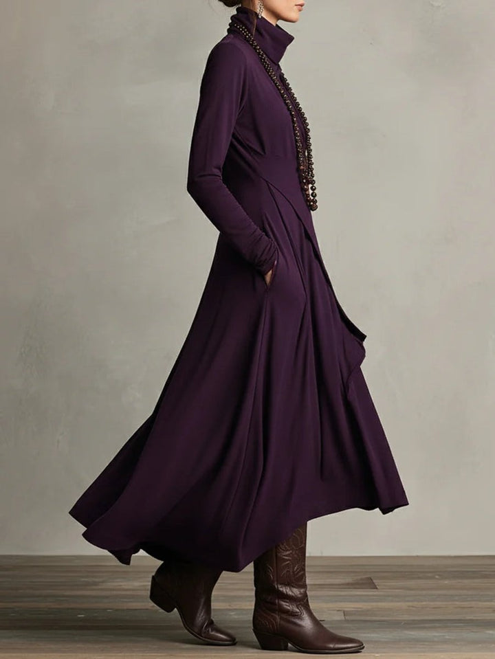 Georgia | Modernes Kleid mit langen Ärmeln und asymmetrischem Saum