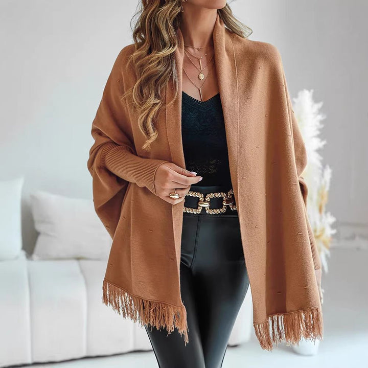 Velora | Poncho mit Fransen für Damen