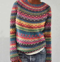 Marlene | Farbenfroher Damenpullover Mit Gestreiftem Muster