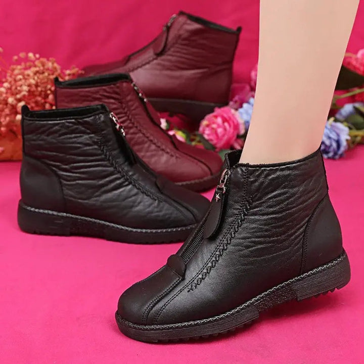 Eleanor | Warme Gefütterte Leder-Stiefeletten mit Rutschfester Sohle