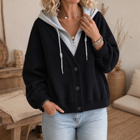 Amelia | Comfortable V-neck hoodie with a layered look