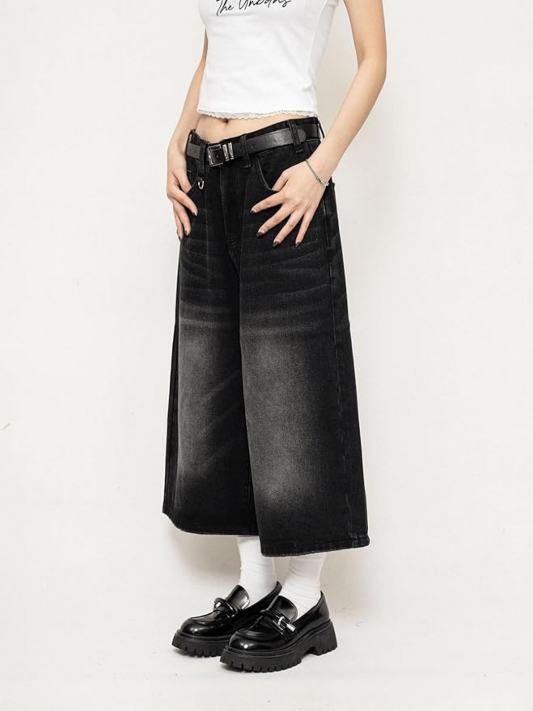 Mia | Retro Denim Culotte Weite Hose Für Einen Markanten Streetwear-Look
