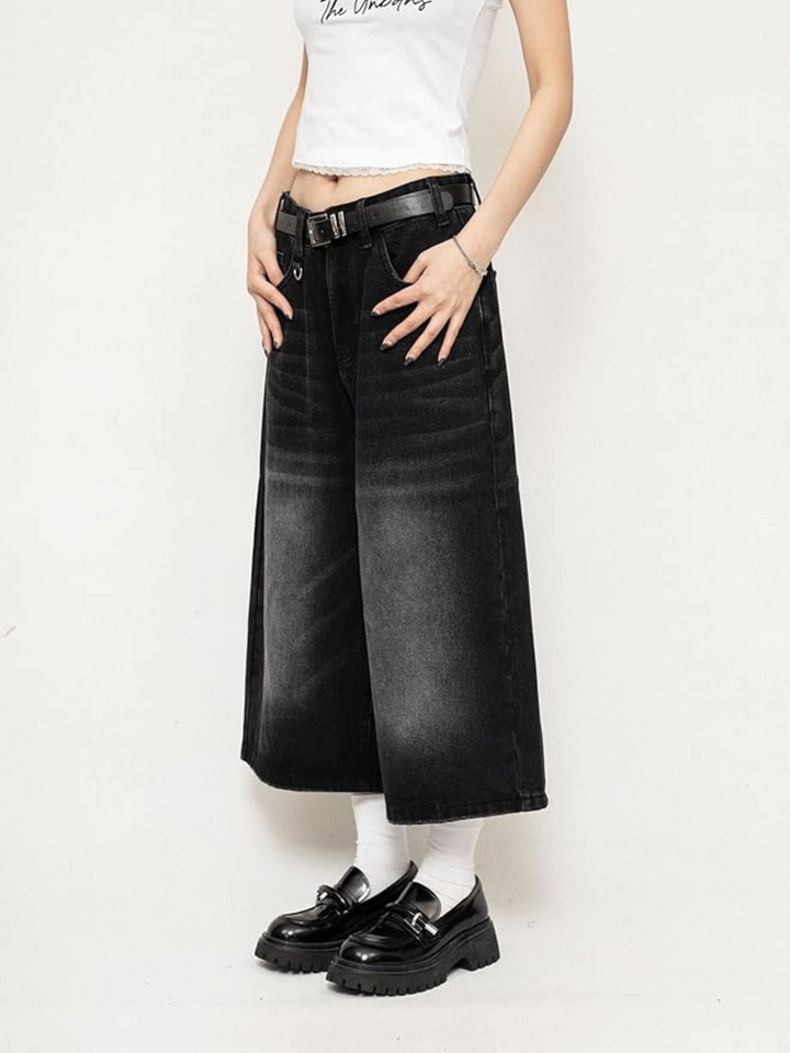 Mia | Retro Denim Culotte Weite Hose Für Einen Markanten Streetwear-Look