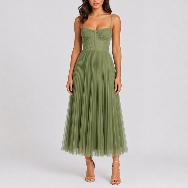 Valentina | Romantisches Herbst-Hochzeitskleid Mit Plissee-Tüll Und Midi-Schnitt