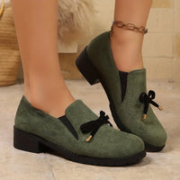 Mara | Classic Women's Loafers with a Bow Detail and Block Heel