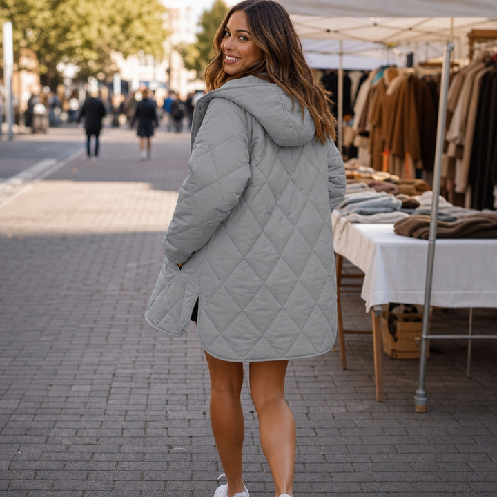 Wearbella | Diamond Quilted Hooded Puffer Jacket – Warm und Stilvoll