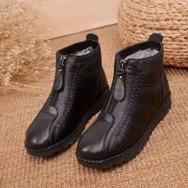 Eleanor | Warme Gefütterte Leder-Stiefeletten mit Rutschfester Sohle