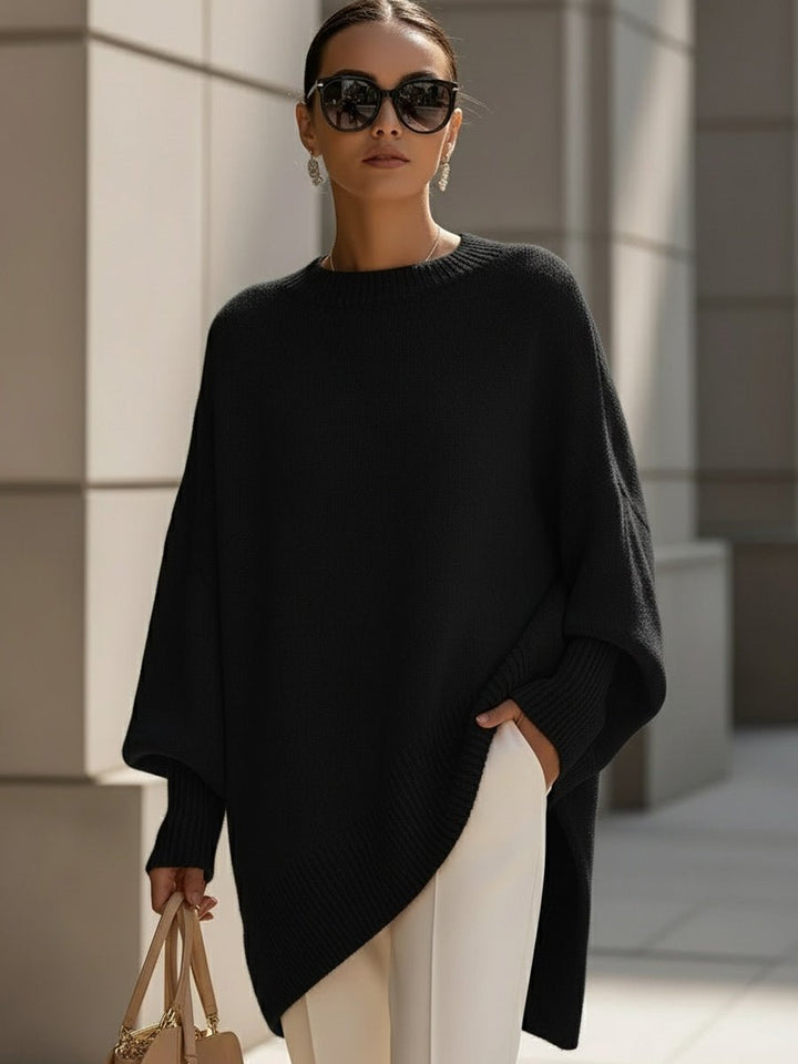 Hannah | Eleganter Oversized Damen Strickpullover Mit Fledermausärmeln