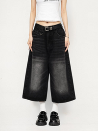 Mia | Retro Denim Culotte Weite Hose Für Einen Markanten Streetwear-Look