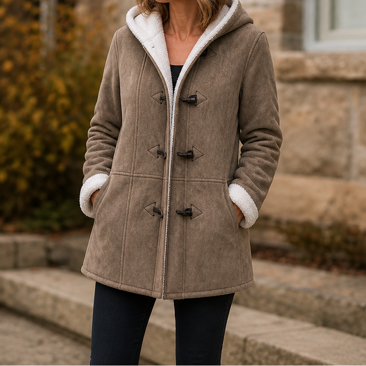 Plushbelle | Wintermantel mit Kapuze – Plüschfutter für Damen