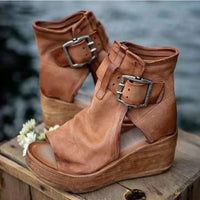 Ruby | Moderne Keilabsatz-Stiefeletten mit offenem Zehenbereich