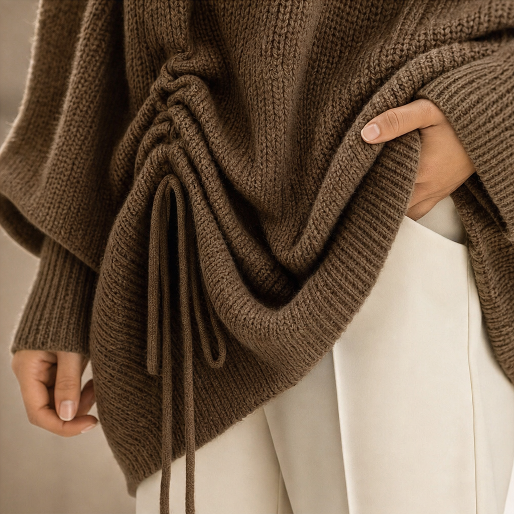 Wearbella | Side-Ruched Oversized Knit Sweater – Bequeme, Entspannte Passform für Frauen