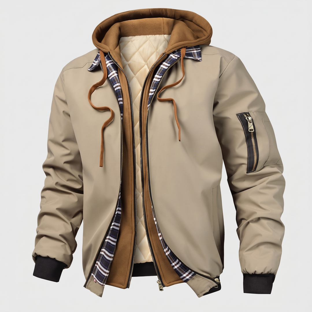 Lynn | Layered Hood Quilted Jacket für Männer