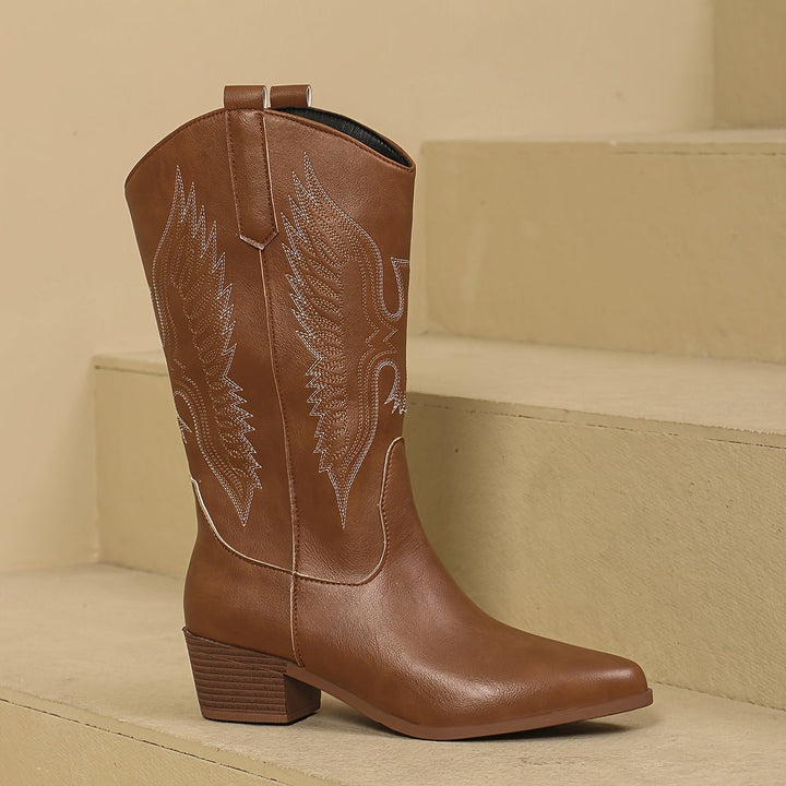 Charlotte | Elegante Cowboy-Stiefel mit Flügelstickerei