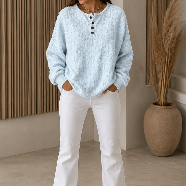 Marlwick | Chunky Knit Sweater – Stilvoller Henley-Look für Frauen