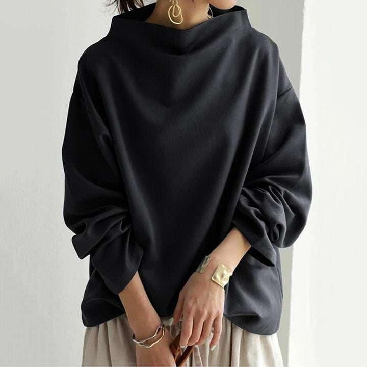 Mia | Eleganter Oversize-Strickpullover mit hohem Kragen