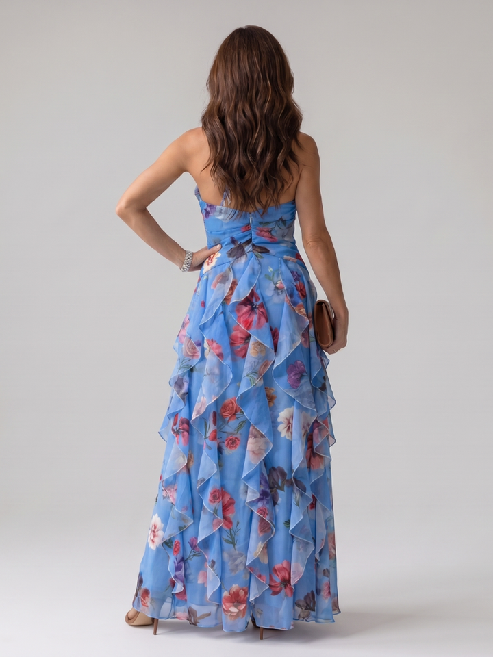 Nori | Floral Maxi Dress – Elegante Halter-Neck Silhouette