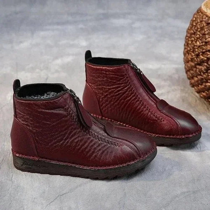 Eleanor | Warme Gefütterte Leder-Stiefeletten mit Rutschfester Sohle