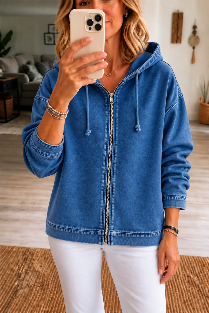 Rethread | Washed Relaxed Zip-Up Hoodie – Bequeme Schnittform für Frauen