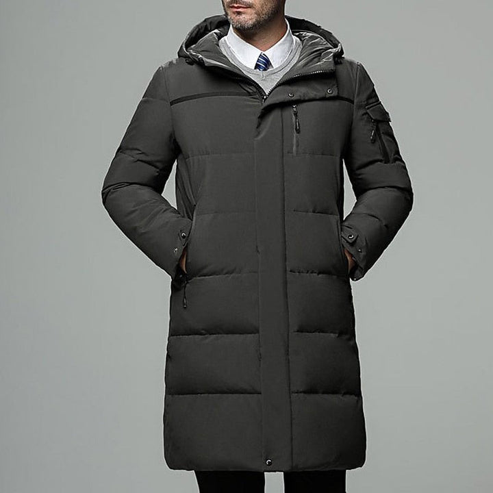 Wade | Hooded Longline Puffer Coat – Elegant Winter Style für Männer