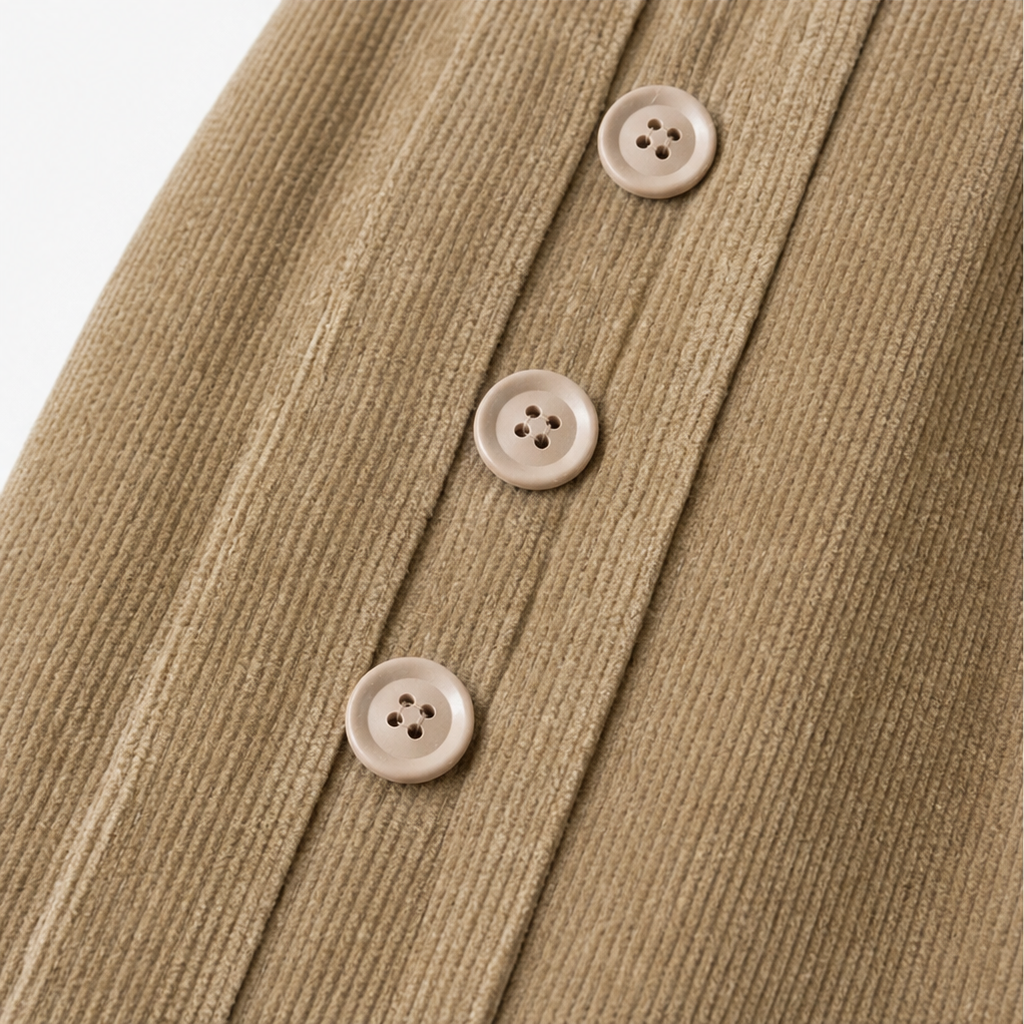 Cozelle | Corduroy Pants – Bequeme Barrel-Leg mit seitlichen Knöpfen für Damen
