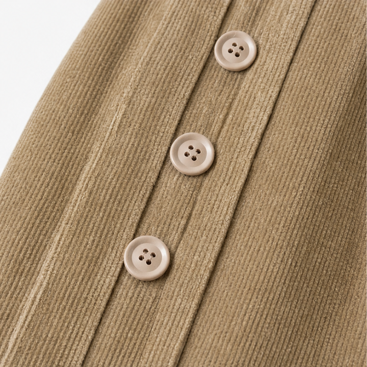 Cozelle | Corduroy Pants – Bequeme Barrel-Leg mit seitlichen Knöpfen für Damen