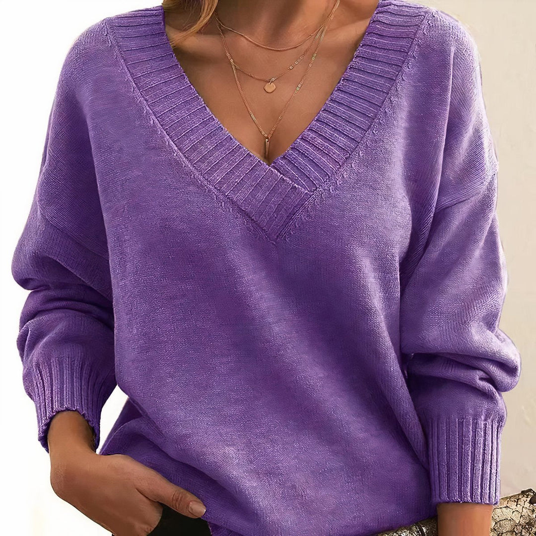 Rosie | Edler Damen V-Ausschnitt Strickpullover Mit Kaschmir-Mischung