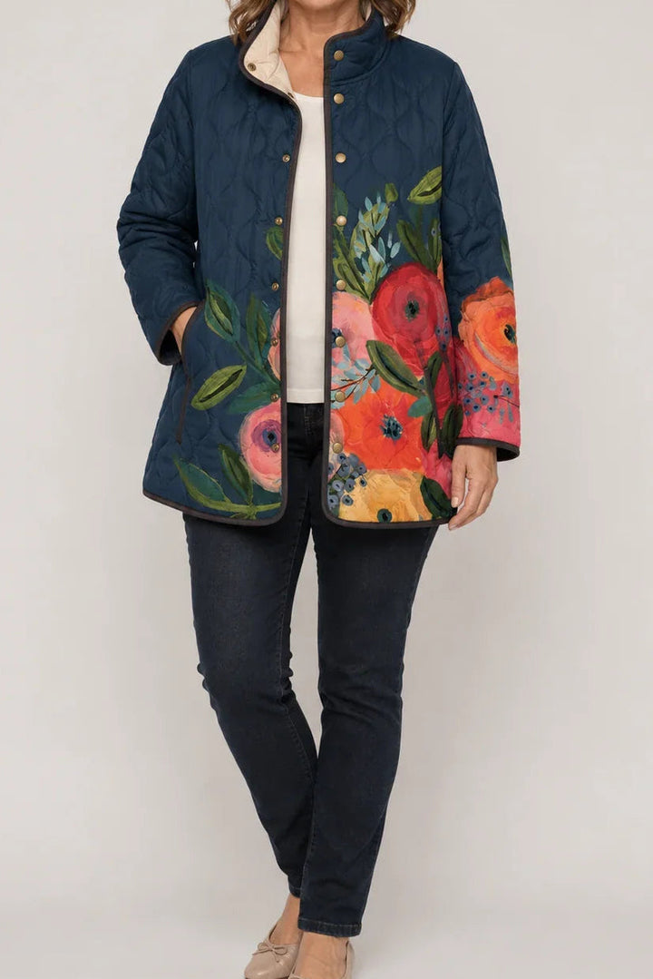 Wearbella | Floral Print Quilted Puffer Jacket für Frauen