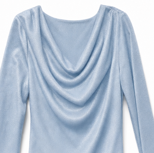 Cowlmere | Cowl Neck Loose Fit Velvet-Look Dress