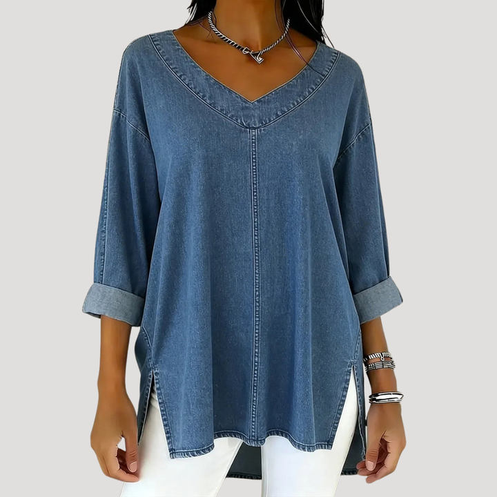 Amelie | Relaxed Tunic Top with Elegant V-Neck