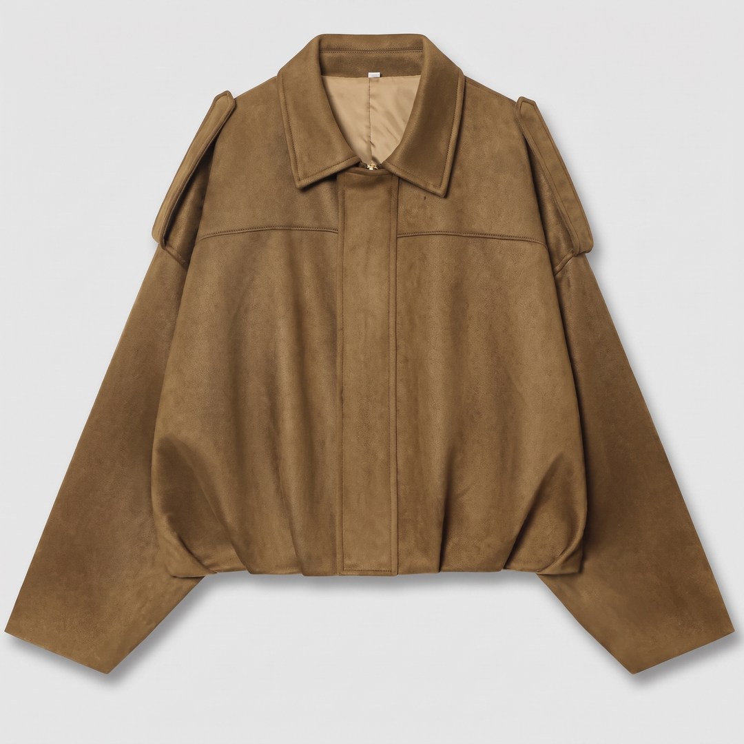 Suede | Cropped Suede Collar Bomber – Moderner Stil für Frauen