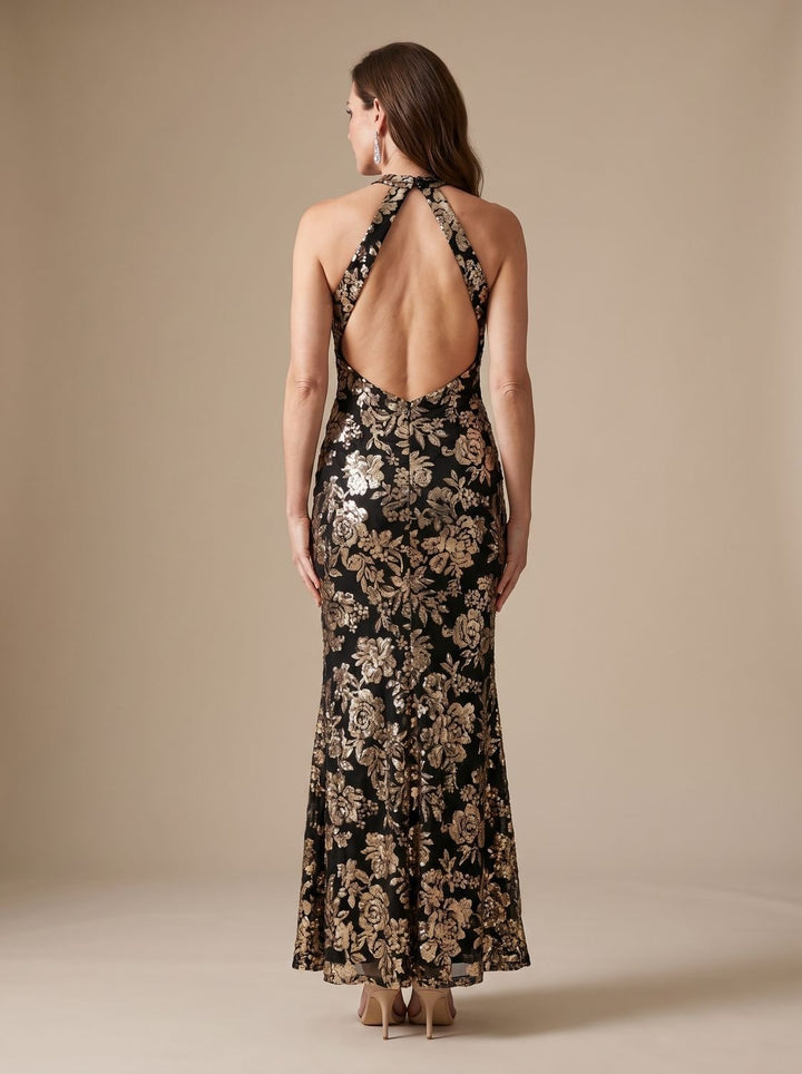Grace | Mermaid Dress – Festliche Sequin Floral Robe für Damen